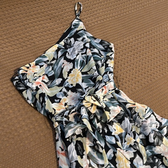 Petal and Pup 1 strap Asymmetrical Floral Ruffle Evening Dress - Picture 2 of 9